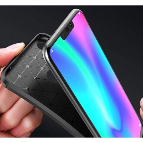 Huawei Honor 8c Kılıf Silikon Parmak İzi Bırakmayan Karbon Soft Negro Kapak - Siyah