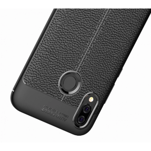 Huawei Honor 8c Kılıf Deri Görünümlü Lüks Parmak İzi Bırakmaz Niss Silikon Kapak - Lacivert