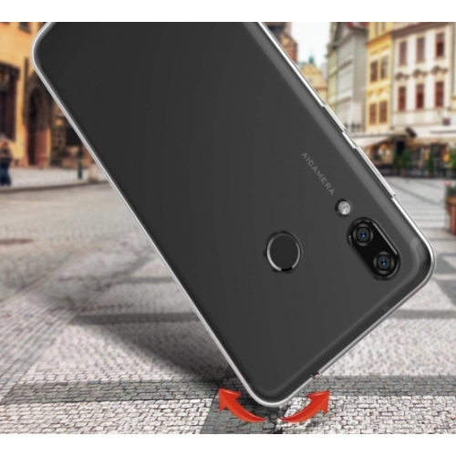 Huawei Honor 8c Kılıf Kamera Korumalı Esnek Silikon Kapak - Şeffaf