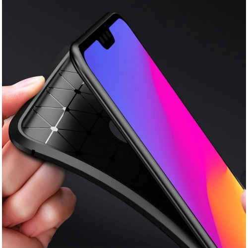 Huawei Honor 8x Kılıf Silikon Parmak İzi Bırakmayan Karbon Soft Negro Kapak - Siyah