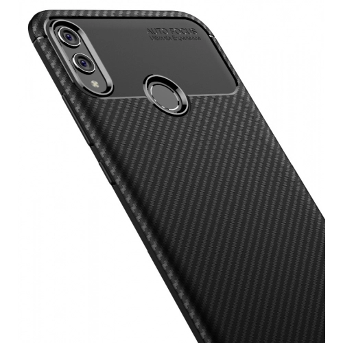 Huawei Honor 8x Kılıf Silikon Parmak İzi Bırakmayan Karbon Soft Negro Kapak - Siyah