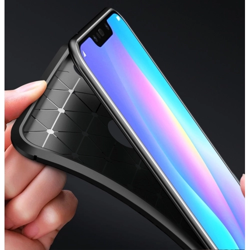 Huawei Honor Play Kılıf Silikon Parmak İzi Bırakmayan Karbon Soft Negro Kapak - Lacivert