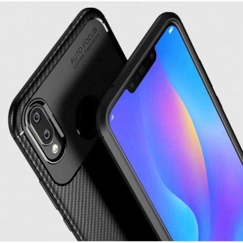 Huawei Honor Play Kılıf Silikon Parmak İzi Bırakmayan Karbon Soft Negro Kapak - Lacivert