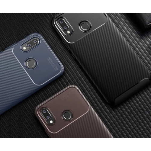 Huawei Honor Play Kılıf Silikon Parmak İzi Bırakmayan Karbon Soft Negro Kapak - Lacivert