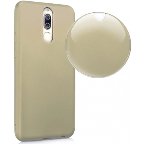 Huawei Mate 10 Lite Kılıf İnce Soft Mat Renkli Esnek Silikon Kapak - Gold