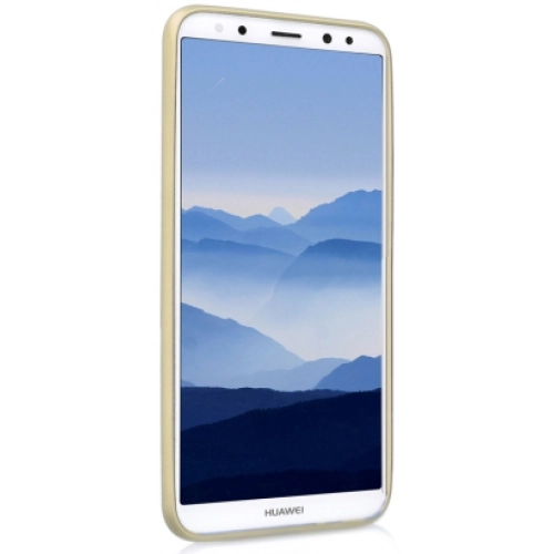 Huawei Mate 10 Lite Kılıf İnce Soft Mat Renkli Esnek Silikon Kapak - Gold