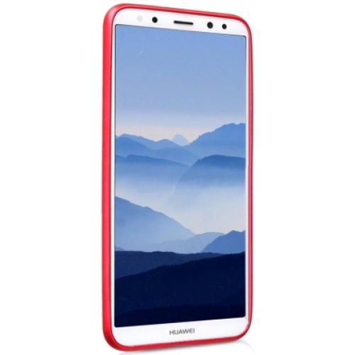 Huawei Mate 10 Lite Kılıf İnce Soft Mat Renkli Esnek Silikon Kapak - Kırmızı