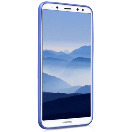 Huawei Mate 10 Lite Kılıf İnce Soft Mat Renkli Esnek Silikon Kapak - Mavi