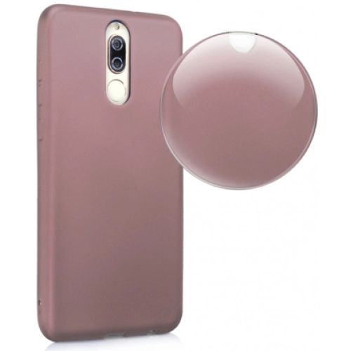 Huawei Mate 10 Lite Kılıf İnce Soft Mat Renkli Esnek Silikon Kapak - Rose Gold