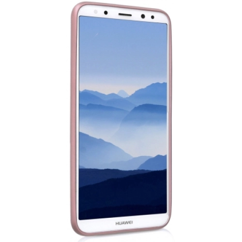 Huawei Mate 10 Lite Kılıf İnce Soft Mat Renkli Esnek Silikon Kapak - Rose Gold