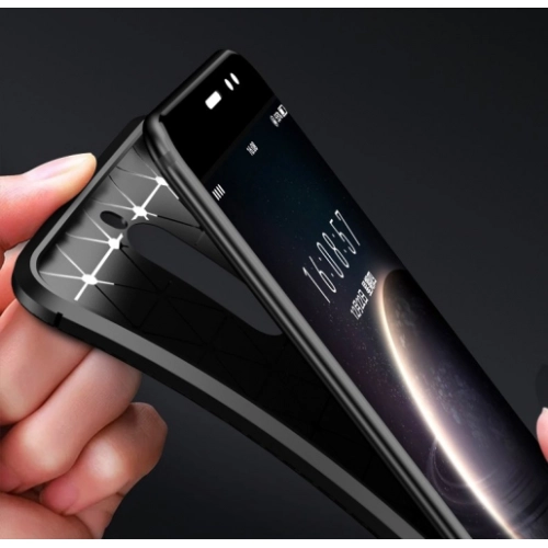 Huawei Mate 10 Lite Kılıf Silikon Parmak İzi Bırakmayan Karbon Soft Negro Kapak - Lacivert