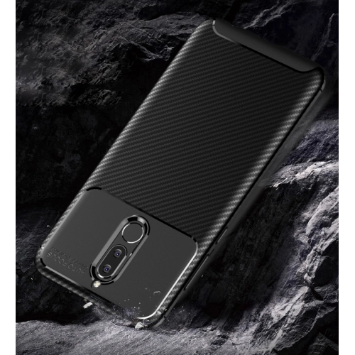 Huawei Mate 10 Lite Kılıf Silikon Parmak İzi Bırakmayan Karbon Soft Negro Kapak - Siyah