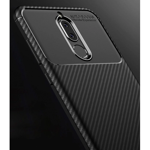 Huawei Mate 10 Lite Kılıf Silikon Parmak İzi Bırakmayan Karbon Soft Negro Kapak - Lacivert