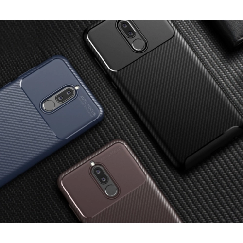 Huawei Mate 10 Lite Kılıf Silikon Parmak İzi Bırakmayan Karbon Soft Negro Kapak - Lacivert