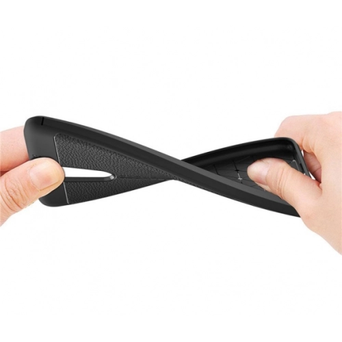 Huawei Mate 10 Lite Kılıf Deri Görünümlü Lüks Parmak İzi Bırakmaz Niss Silikon Kapak - Lacivert