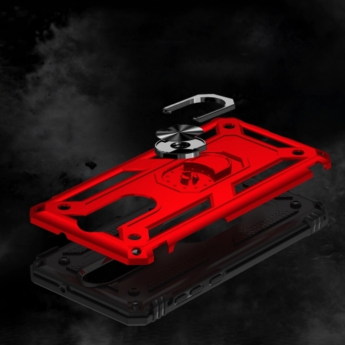 Huawei Mate 10 Lite Kılıf Silikon Zırhlı Standlı Yüzüklü Mıknatıslı Tank Kapak - Gri