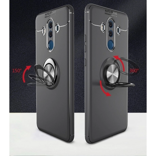 Huawei Mate 10 Pro Kılıf Renkli Silikon Yüzüklü Standlı Auto Focus Ravel Kapak - Rose Gold