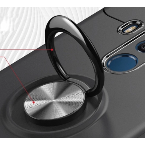 Huawei Mate 10 Pro Kılıf Renkli Silikon Yüzüklü Standlı Auto Focus Ravel Kapak - Rose Gold