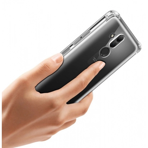 Huawei Mate 20 Lite Kılıf Silikon Köşe Korumalı Airbag Darbe Emici Kapak - Şeffaf