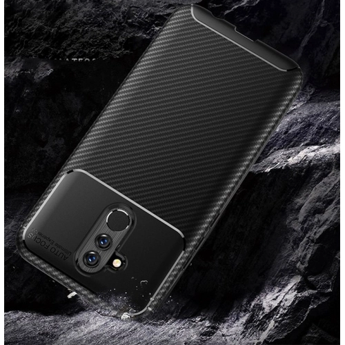 Huawei Mate 20 Lite Kılıf Silikon Parmak İzi Bırakmayan Karbon Soft Negro Kapak - Kahve