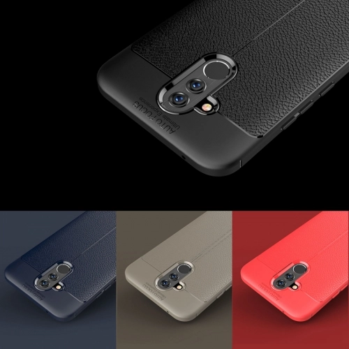 Huawei Mate 20 Lite Kılıf Deri Görünümlü Lüks Parmak İzi Bırakmaz Niss Silikon Kapak - Lacivert