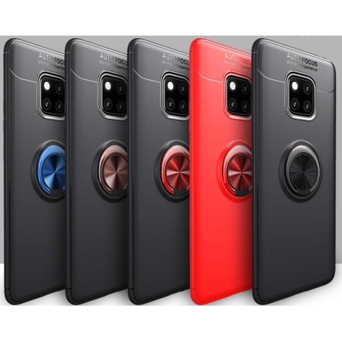 Huawei Mate 20 Pro Kılıf Renkli Silikon Yüzüklü Standlı Auto Focus Ravel Kapak - Mavi