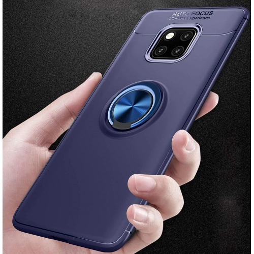 Huawei Mate 20 Pro Kılıf Renkli Silikon Yüzüklü Standlı Auto Focus Ravel Kapak - Kırmızı