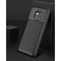 Huawei Mate 20 Pro Kılıf Silikon Parmak İzi Bırakmayan Karbon Soft Negro Kapak - Lacivert