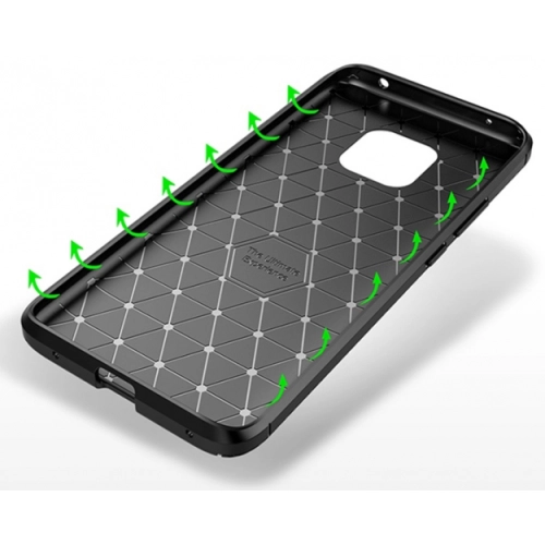 Huawei Mate 20 Pro Kılıf Silikon Parmak İzi Bırakmayan Karbon Soft Negro Kapak - Lacivert