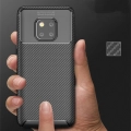 Huawei Mate 20 Pro Kılıf Silikon Parmak İzi Bırakmayan Karbon Soft Negro Kapak - Lacivert