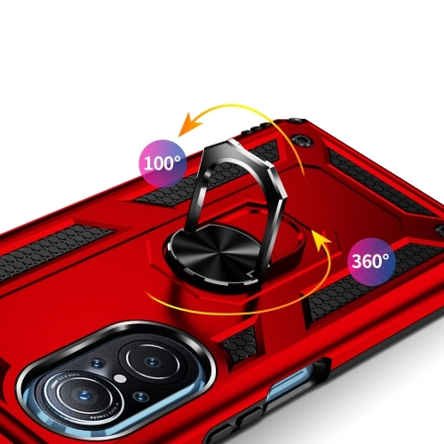 Huawei Nova 9 SE Kılıf Silikon Zırhlı Standlı Yüzüklü Mıknatıslı Tank Kapak - Rose Gold