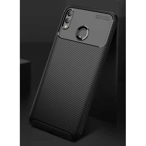 Huawei P Smart 2019 Kılıf Silikon Parmak İzi Bırakmayan Karbon Soft Negro Kapak - Siyah