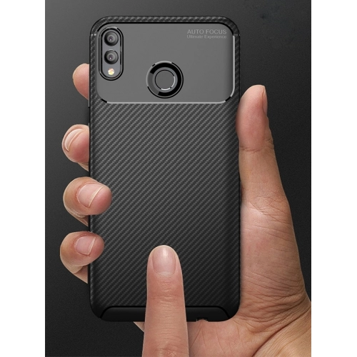 Huawei P Smart 2019 Kılıf Silikon Parmak İzi Bırakmayan Karbon Soft Negro Kapak - Siyah