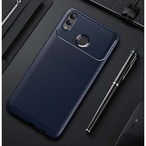 Huawei P Smart 2019 Kılıf Silikon Parmak İzi Bırakmayan Karbon Soft Negro Kapak - Siyah