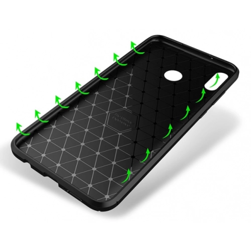 Huawei P Smart 2019 Kılıf Silikon Parmak İzi Bırakmayan Karbon Soft Negro Kapak - Siyah