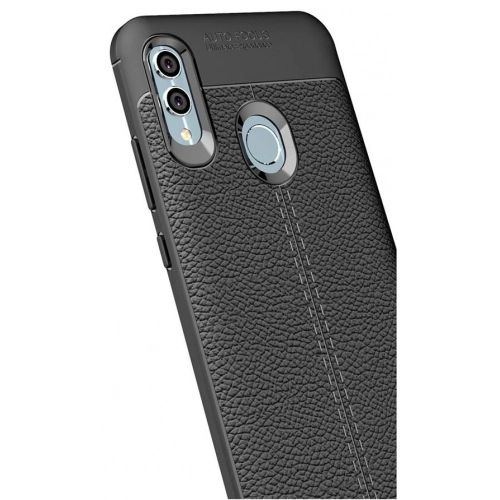 Huawei P Smart 2019 Kılıf Deri Görünümlü Lüks Parmak İzi Bırakmaz Niss Silikon Kapak - Lacivert