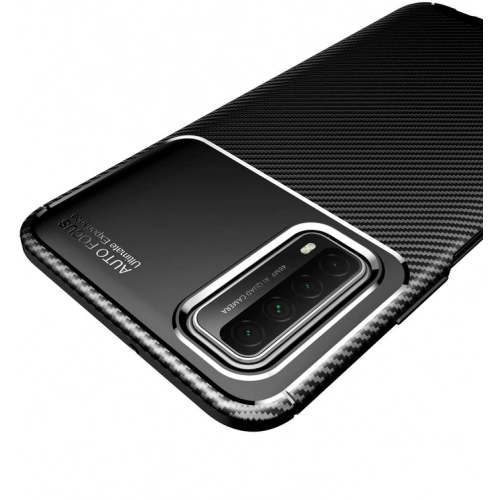 Huawei P Smart 2021 Kılıf Silikon Parmak İzi Bırakmayan Karbon Soft Negro Kapak - Lacivert