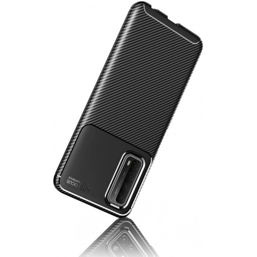 Huawei P Smart 2021 Kılıf Silikon Parmak İzi Bırakmayan Karbon Soft Negro Kapak - Siyah