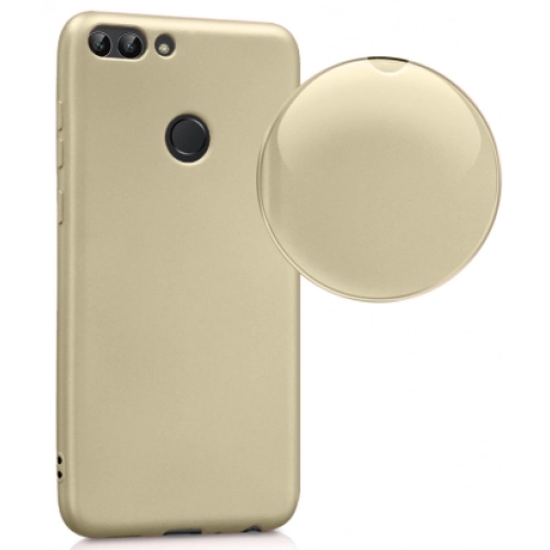 Huawei P Smart Kılıf İnce Soft Mat Renkli Esnek Silikon Kapak - Gold