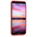 Huawei P Smart Kılıf İnce Soft Mat Renkli Esnek Silikon Kapak - Kırmızı