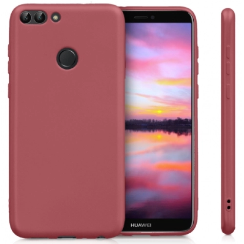 Huawei P Smart Kılıf İnce Soft Mat Renkli Esnek Silikon Kapak - Mürdüm