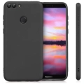 Huawei P Smart Kılıf İnce Soft Mat Renkli Esnek Silikon Kapak - Siyah