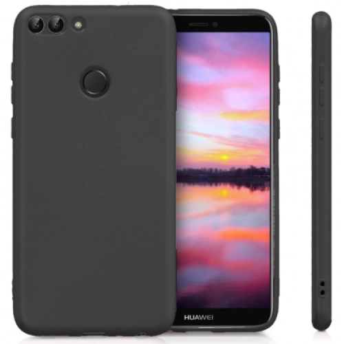 Huawei P Smart Kılıf İnce Soft Mat Renkli Esnek Silikon Kapak - Siyah