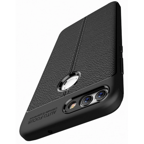 Huawei P Smart Kılıf Deri Görünümlü Lüks Parmak İzi Bırakmaz Niss Silikon Kapak - Lacivert