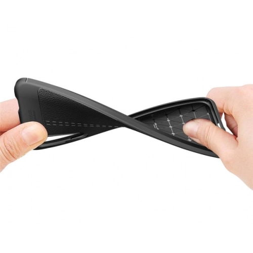 Huawei P Smart Pro 2019 Kılıf Deri Görünümlü Lüks Parmak İzi Bırakmaz Niss Silikon Kapak - Siyah