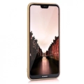 Huawei P20 Lite Kılıf İnce Soft Mat Renkli Esnek Silikon Kapak - Gold
