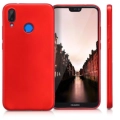 Huawei P20 Lite Kılıf İnce Soft Mat Renkli Esnek Silikon Kapak - Kırmızı