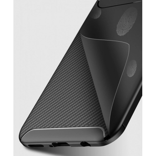 Huawei P20 Lite Kılıf Silikon Parmak İzi Bırakmayan Karbon Soft Negro Kapak - Siyah