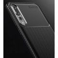 Huawei P20 Pro Kılıf Silikon Parmak İzi Bırakmayan Karbon Soft Negro Kapak - Lacivert