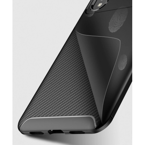 Huawei P20 Pro Kılıf Silikon Parmak İzi Bırakmayan Karbon Soft Negro Kapak - Lacivert